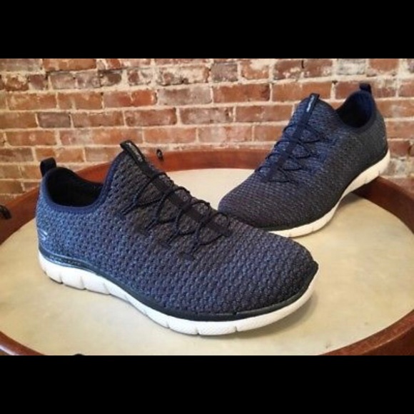 skechers multi knit slip on